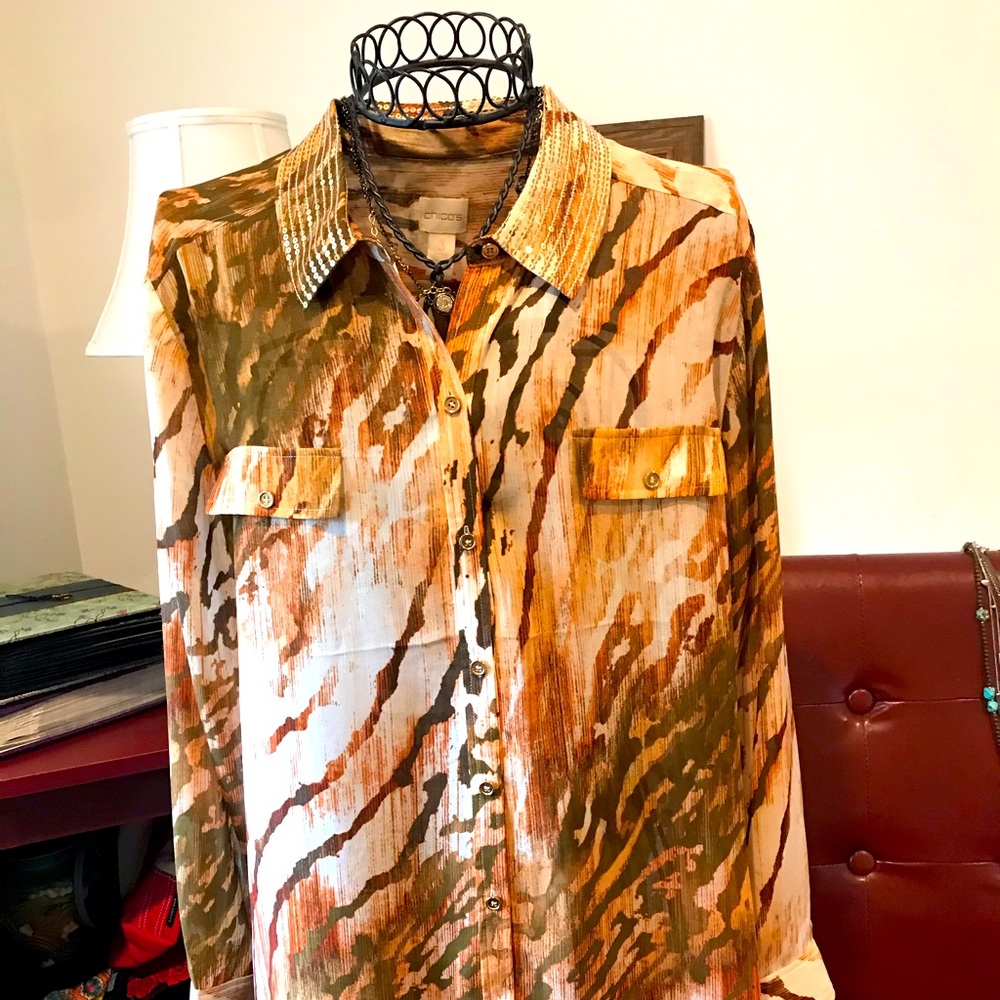 Chico’s gorgeous multi fall color blouse